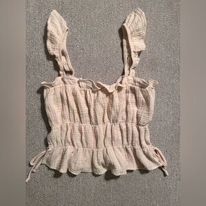 Liberty Love Ruffled Strap Side Tied Crop Top